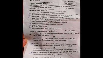 BCA BG 5th Semester Previous year Papers #universityofkashmir