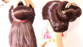 easy bun hairstyles with Rubberband | Cute hairstyles | quick bun hairstyles for for long hair