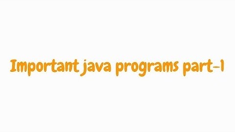 Important java programs part-1
