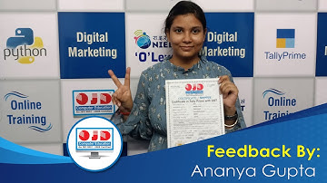 Ananya Gupta received a Tally Prime with GST certificate from OJD Computer Education | #YouTube