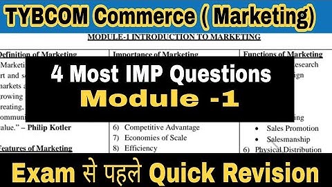 TYBCOM Commerce (Marketing) Most Imp questions || Dinesh Sir || Last Time quick Revision