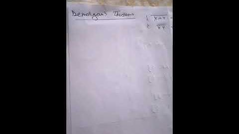 Class 11 CS Boolean logic - Demorgan