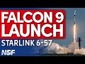 SpaceX Falcon 9 Launches Starlink 6-57