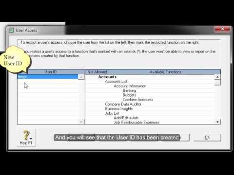 How to Create a New User ID with Password in MYOB Accounting