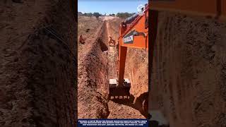 Excavator Soil Digging Machine Work for Pipeline infrastructure maintenance and laying