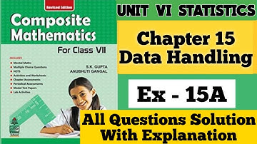 Composite Mathematics Class 7|Chapter 15 Exercise 15A Data Handling | S.K. Gupta and Anubhuti Gangal