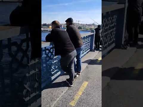 Fishing Angling On Galata Bridge Istanbul Karakoy