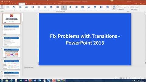 Fix Problems with PowerPoint 2013 Transitions on Older Workstations