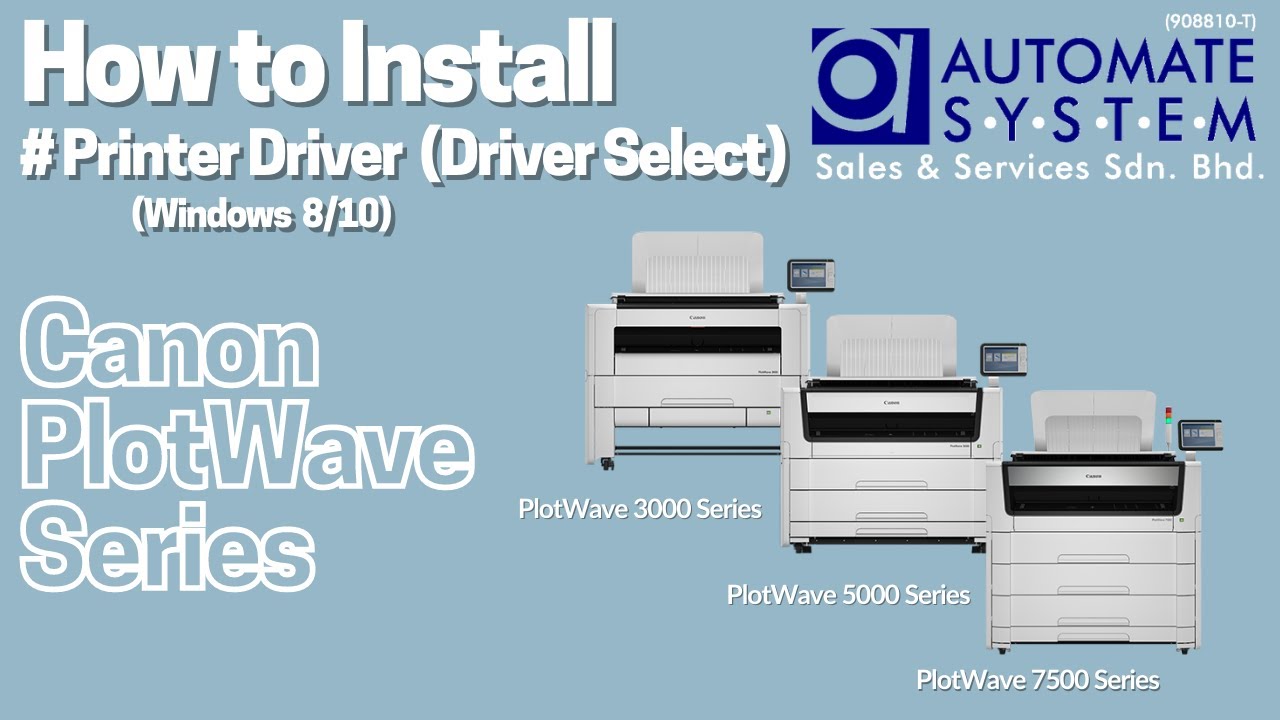 to Install Driver Select Driver for PlotWave 3500 Wide Format Printer | Canon | - YouTube