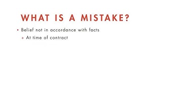 Contracts tutorial: Mistake | quimbee.com