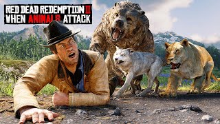 TOP 50 BRUTAL ANIMAL ATTACKS in RDR2 screenshot 4