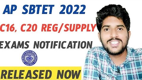 Ap sbtet 2022 C16,C20 Reg/Supply Exams Notification Released Now | bsd telugu tech