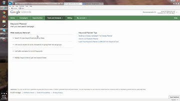 SEO Basics, How to use the Google keyword planner tool