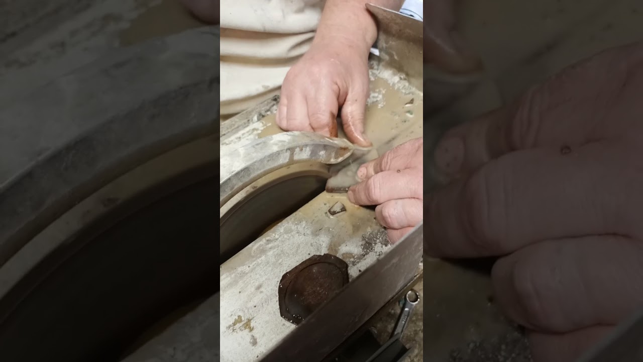 Cutting Dino bone. Lapidary, cabochon