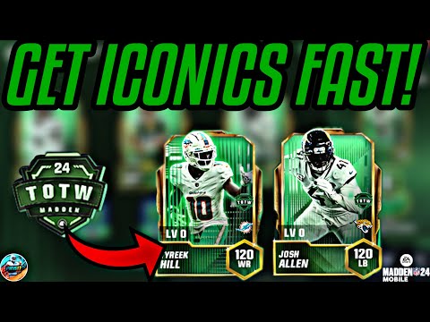 HOW TO GET TEAM OF THE WEEK ICONICS FAST! SUPER EASY! Madden Mobile 24