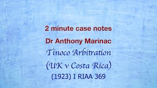 Tinoco Arbitration (UK v Costa Rica) (Actions against unrecognised governments)