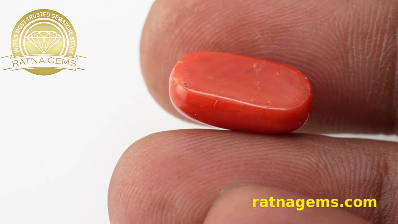 Moonga Stone 8.30 Ratti (7.55 Carat) - Italian Red Coral 4 Product video for Moonga Stone 8.30 Ratti (7.55 Carat) - Italian Red Coral