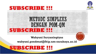 Full POM-QM METODE SIMPLEKS Guide