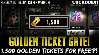 TWD RTS: Golden Ticket Gate! 1,500 for FREE?! $300+! The Walking Dead: Road to Survival