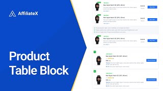 Product Table Block | AffiliateX Tutorials