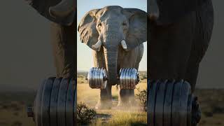 Elephant Lifts a Giant Dumbbell Like It’s Nothing! 💪🐘 #shorts