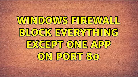 Windows Firewall: Block everything except one app on port 80