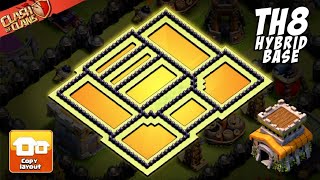 Town Hall 8 (TH8) Hybrid Base Design 2026: Balanced Farming and Defense Strategy! Clash of Clans
