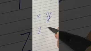 Cap Letter Y And Z Cursive Handwriting