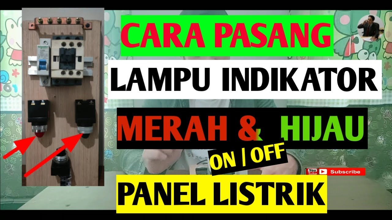 Cara pasang lampu indikator off/on merah & hijau di panel || 10 Menit ...