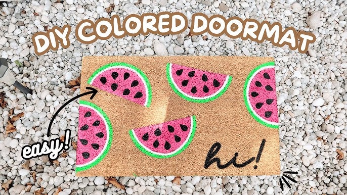 DIY Personalized Door Mats  How to Letter on Coir Mats! - Lemon Thistle