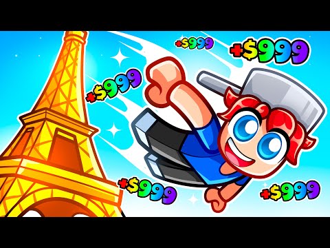 making TRILLIONS in Roblox climb and jump tower...