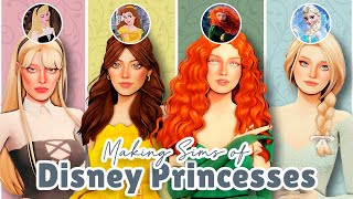 I Made Disney Princesses Into SIMS!! 👑 | Sims 4 Create-a-sim Challenge