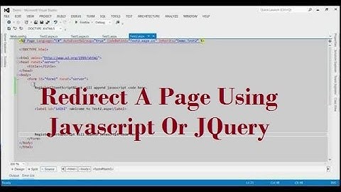 How To Redirect A Page Using Javascript Or JQuery