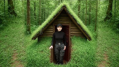 Building a Cozy Shelter under a Tree with a warm clay bed, Hidden dugout Bushcraft, Survival