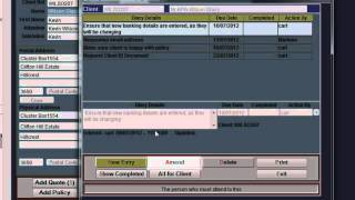 CLIENT RECORDS : Managing Diary Entries