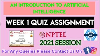 An Introduction To Artificial Intelligence | Week 1 Answers 2022 | NPTEL | SWAYAM 2022