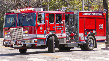 LAFD Engine 14 & Rescue 14 Responding