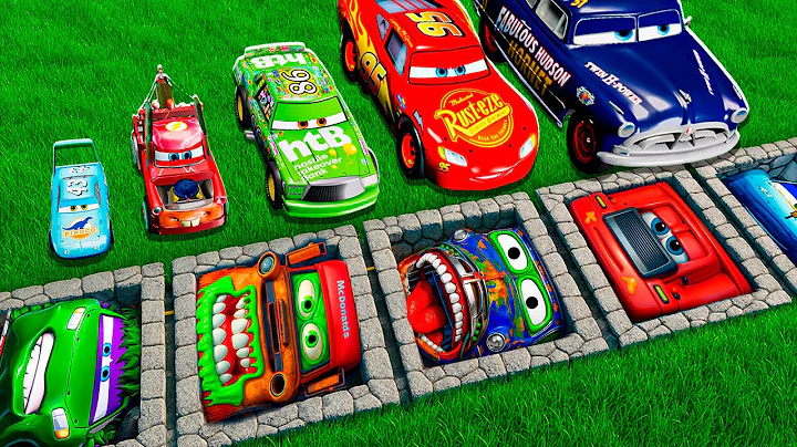 Lightning McQueen VS Giant Pit Traps! Can Pixar Cars Survive the Ultimate BeamNG Test?