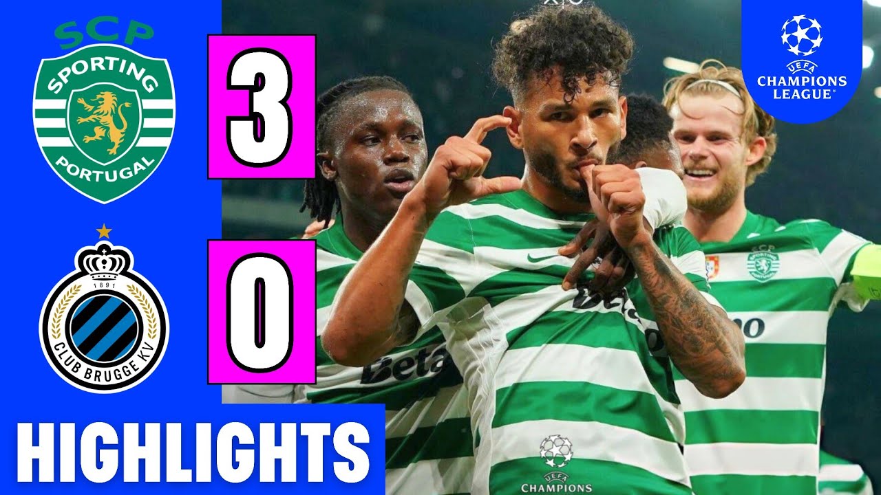 Sporting vs Club Brugge 3-0 Resumo | Geovany Quenda Goal | UCL 2025-26 Highlights | Trincão
