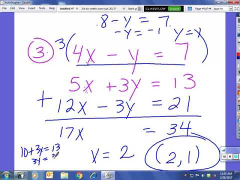 Feb 28 systems of eq addition elimination