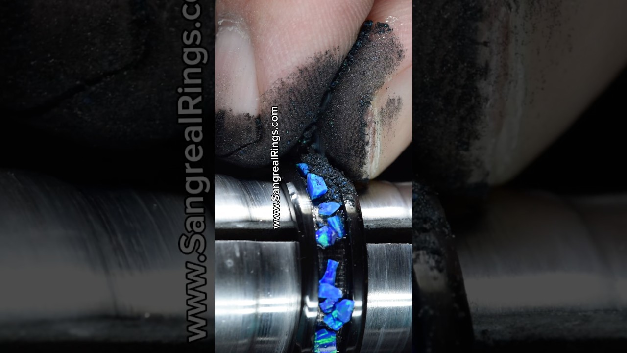 Making an ocean opal ring. 