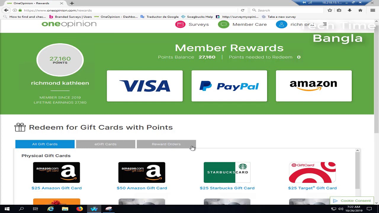 25 Live Payment Oneopinion Gift Card Verify And Payment Proof Usa Paid 