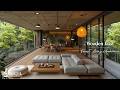 Wooden Forest Living Room Jazz | Cozy Piano Cafe Music for Deep Focus, Relaxation and Slow Living