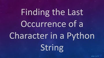 Finding the Last Occurrence of a Character in a Python String