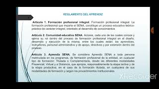Reglamento del aprendiz-Sena
