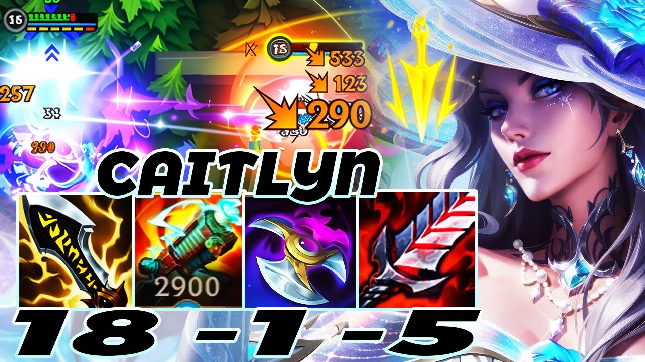 WILD RIFT CAITLYN ADC GAMEPLAY | 18 -1 -5 MVP | CAITLYN BUILD RUNES
