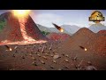 All Dinosaurs Escaping from the Mount Sibo Volcano Explosion | Ep. 7 | Jurassic World Evolution 2