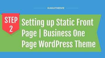 Step 2: Setting up Static Front Page | Business One Page WordPress Theme