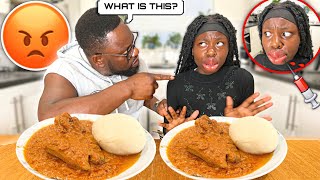 The KYLIE LIP PRANK On My African Dad *NEVER AGAIN!!* 😱 | ft PEANUT BUTTER SOUP, GOAT MEAT & FUFU