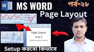 Microsoft Word Tutorial in Page Setup।Page Layout।Margin, Size, Orientation,Column।পেইজ সেটআপ পদ্ধতি
